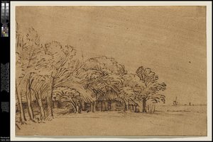 Farm under Trees by Rembrandt van Rijn