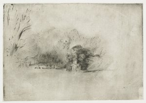 Farmhouse among Trees by Rembrandt van Rijn