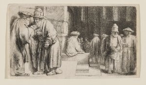 Jews in a Synagogue by Rembrandt van Rijn
