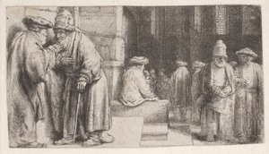 Jews in Synagogue by Rembrandt van Rijn