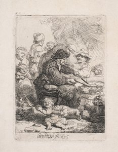 Woman Frying Pancakes by Rembrandt van Rijn