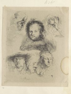 Head Studies of Saskia and Others (Collection of Eighty-Five Original Prints series)