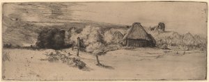 Landscape with Trees, Farm Buildings and a Tower by Rembrandt van Rijn