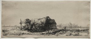 Landscape with a Cottage and Hay Barn: Oblong