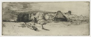 Landscape with a Farm Building and the House with the Tower by Rembrandt van Rijn