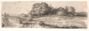 Landscape with a Hay Barn and a Flock of Sheep