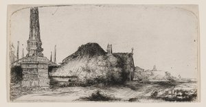 Landscape with an Obelisk by Rembrandt van Rijn