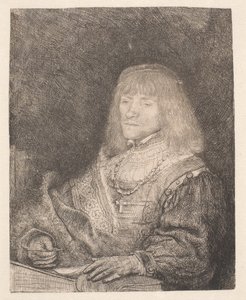 Man at Desk, Wearing Cross and Chain by Rembrandt van Rijn
