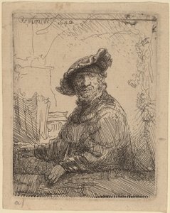 Man in an Arbor by Rembrandt van Rijn