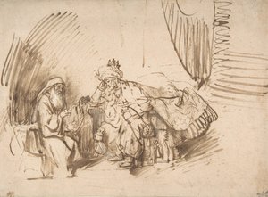 Nathan Admonishing David by Rembrandt van Rijn
