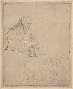 Old Man in Meditation, Leaning on a Book by Rembrandt van Rijn