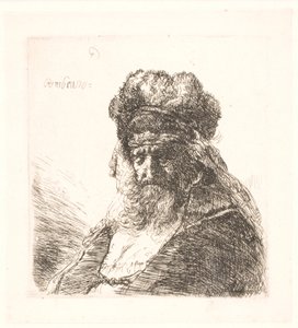 Old Bearded Man in a High Fur Cap, with Closed Eyes