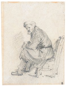 Old Man in a Turban, Seated in Profile, Turning to the Left