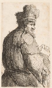Old Man Seen from Behind: Profile to Right: Half Figure by Rembrandt van Rijn