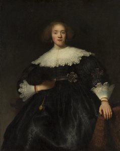 Portrait of a Young Woman with a Fan, 1633 by Rembrandt van Rijn