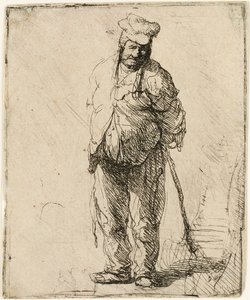 Ragged Peasant with his Hands behind Him, holding a Stick