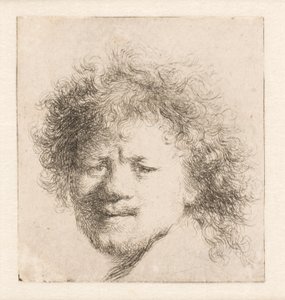 Rembrandt with Long Bushy Hair: Head Only by Rembrandt van Rijn