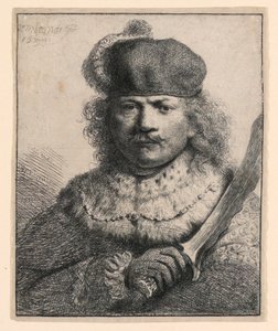 Rembrandt with Raised Sabre by Rembrandt van Rijn