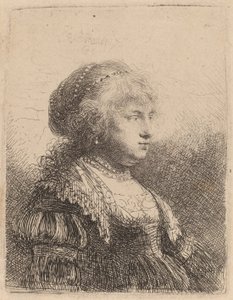 Saskia with Pearls in Her Hair, 1634 by Rembrandt van Rijn