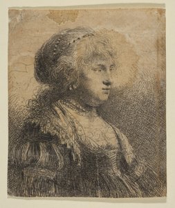 Saskia with Pearls in Her Hair by Rembrandt van Rijn