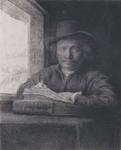 Self-portrait, Etching at a Window, 1648 by Rembrandt van Rijn