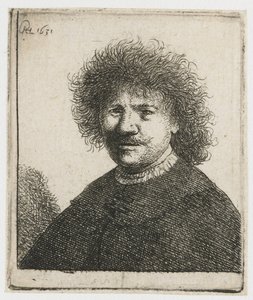 Self-Portrait in a Cloak with a Falling Collar: Bust by Rembrandt van Rijn