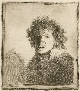 Self-portrait Open Mouthed, as if Shouting: Bust