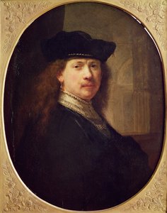 Self Portrait with Hat with Architecture in the Background (1637)