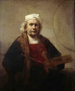 Self portrait with two circles by Rembrandt van Rijn