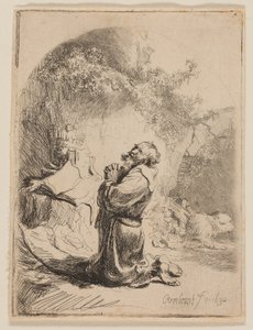 St. Jerome Praying: Arched by Rembrandt van Rijn