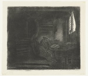 St Jerome in a Dark Chamber by Rembrandt van Rijn