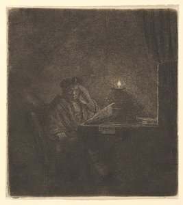 Student at a Table by Candlelight, ca. 1642 by Rembrandt van Rijn