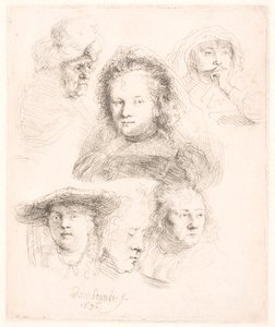 Studies of Head of Saskia and Others