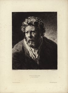 Tete de Viellard by Rembrandt Harmenszoon van Rijn. Engraved by Jules Jacquemart by Rembrandt van Rijn