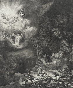 The Angel Appearing to the Shepherds by Rembrandt van Rijn
