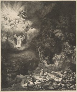 The Angel Appearing to the Shepherds, 1634 by Rembrandt van Rijn