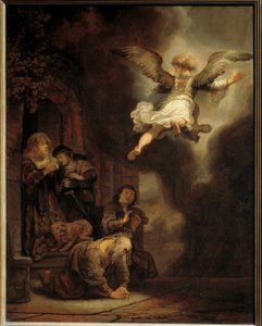 The Archangel Gabriel Leaving the Family of Tobias by Rembrandt van Rijn