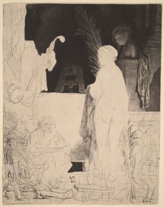 The Artist Drawing from the Model by Rembrandt van Rijn