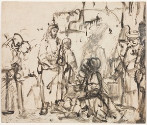 The Meeting of Christ with Martha and Mary after the Death of Lazarus by Rembrandt van Rijn