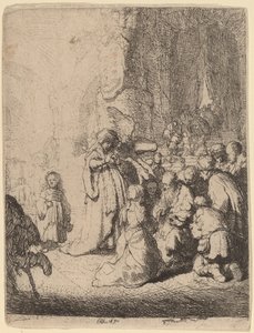 The Presentation in the Temple with the Angel (Small Plate) by Rembrandt van Rijn