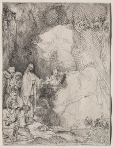 The Raising of Lazarus: Small Plate by Rembrandt van Rijn