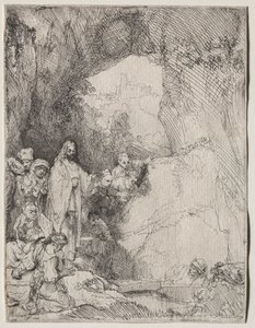 The Raising of Lazarus: Small Plate by Rembrandt van Rijn
