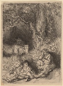 The Sleeping Herdsman by Rembrandt van Rijn