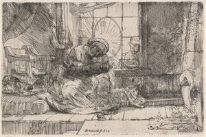 The Virgin and Child with the Cat and Snake by Rembrandt van Rijn