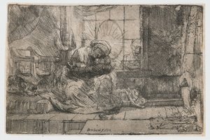 The Virgin and Child with the Cat and the Snake by Rembrandt van Rijn