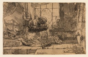 The Virgin and Child with the Cat and the Snake by Rembrandt van Rijn