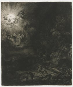 The Angel Appearing to the Shepherds by Rembrandt van Rijn