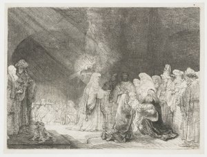 The Presentation in the Temple: Oblong Print by Rembrandt van Rijn