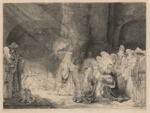 The Presentation in the Temple: Oblong Print by Rembrandt van Rijn