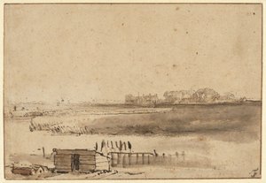 View of Houtewael near the Sint Anthoniespoort by Rembrandt van Rijn